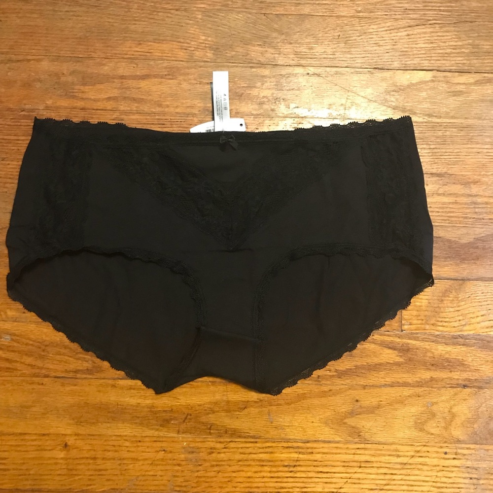 ADORE ME | Black Full back lace panties